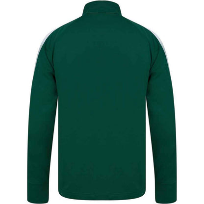 Bottle Green-White - Back - Finden & Hales Childrens-Kids Boys Knitted Tracksuit Top