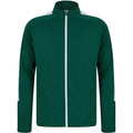 Bottle Green-White - Front - Finden & Hales Childrens-Kids Boys Knitted Tracksuit Top