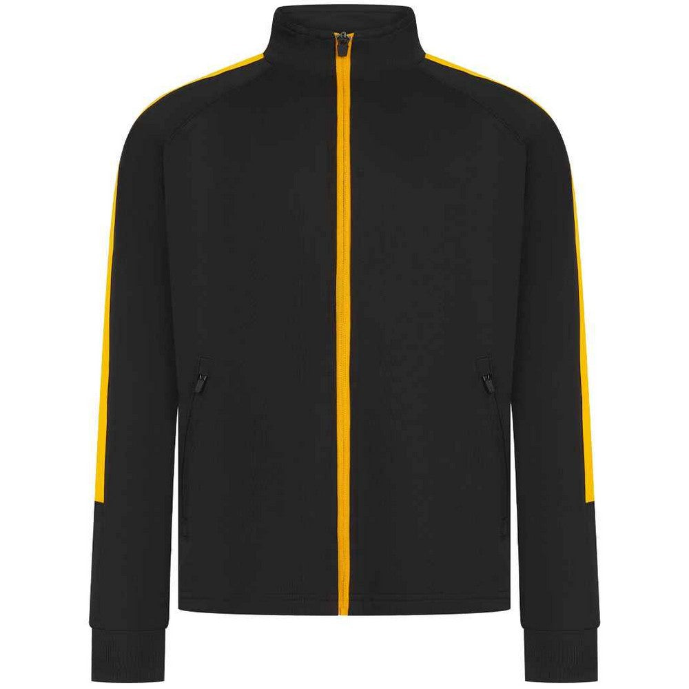 Black-Gold - Front - Finden & Hales Childrens-Kids Boys Knitted Tracksuit Top