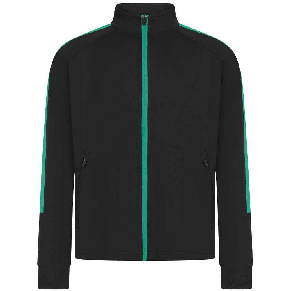 Black-Emerald - Front - Finden & Hales Childrens-Kids Boys Knitted Tracksuit Top