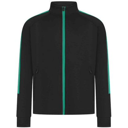 Black-Emerald - Front - Finden & Hales Childrens-Kids Boys Knitted Tracksuit Top