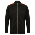 Black-Red - Front - Finden & Hales Childrens-Kids Boys Knitted Tracksuit Top