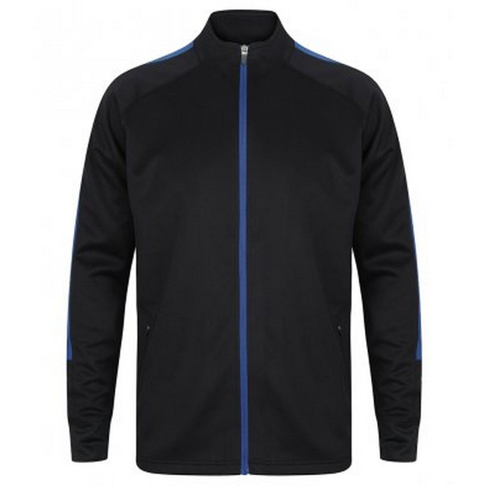 Navy-Royal - Front - Finden & Hales Childrens-Kids Boys Knitted Tracksuit Top