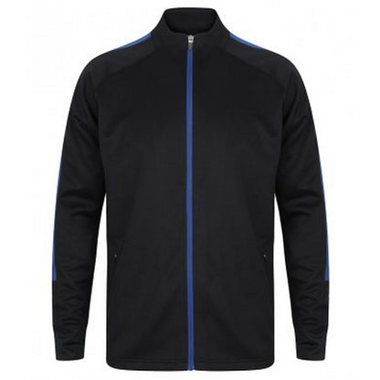 Navy-Royal - Front - Finden & Hales Childrens-Kids Boys Knitted Tracksuit Top