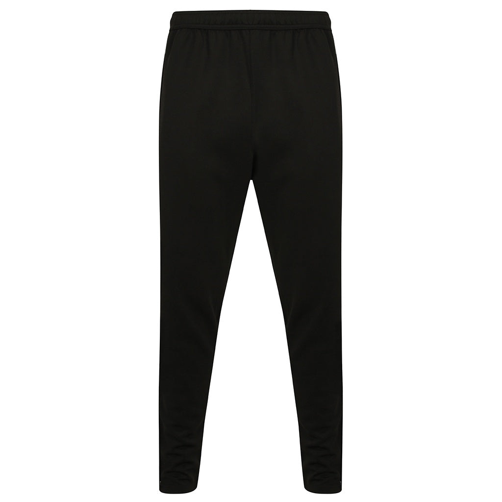 Black-Gunmetal - Back - Finden & Hales Mens Knitted Tracksuit Pants
