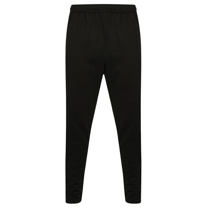 Black-Gunmetal - Back - Finden & Hales Mens Knitted Tracksuit Pants