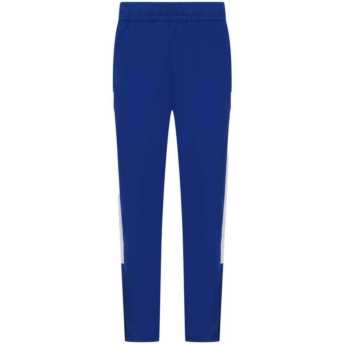 Royal Blue-White - Front - Finden & Hales Mens Knitted Tracksuit Pants