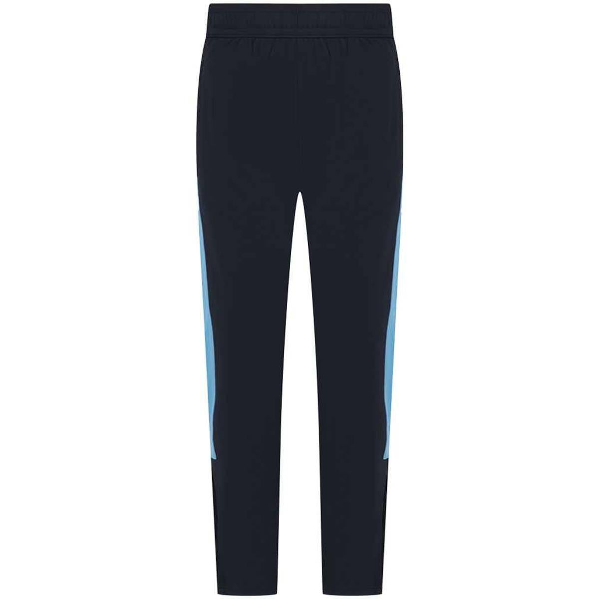 Navy-Sky Blue - Front - Finden & Hales Mens Knitted Tracksuit Pants