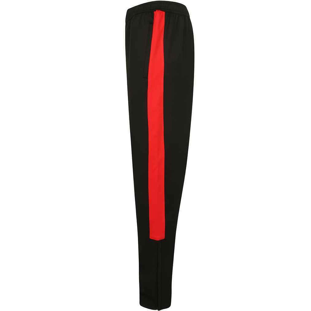 Black-Red - Side - Finden & Hales Mens Knitted Tracksuit Pants