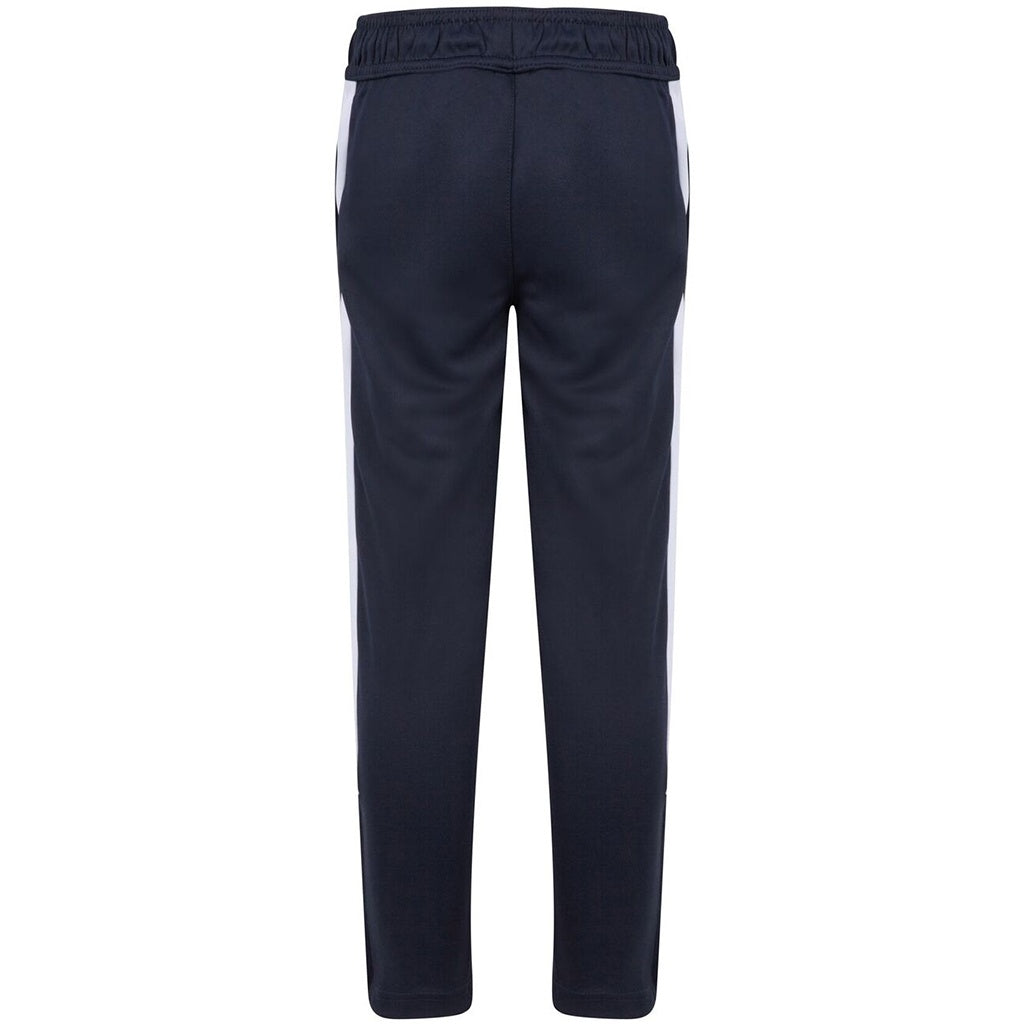 Navy-White - Back - Finden & Hales Childrens-Kids Boys Knitted Tracksuit Pants