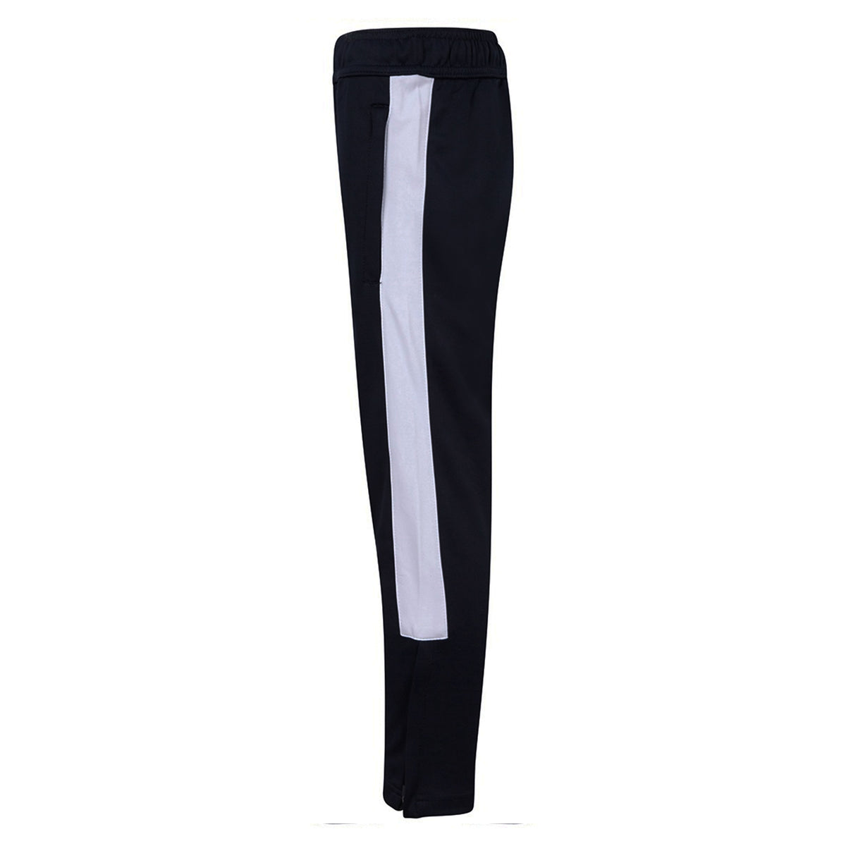 Black-White - Side - Finden & Hales Childrens-Kids Boys Knitted Tracksuit Pants