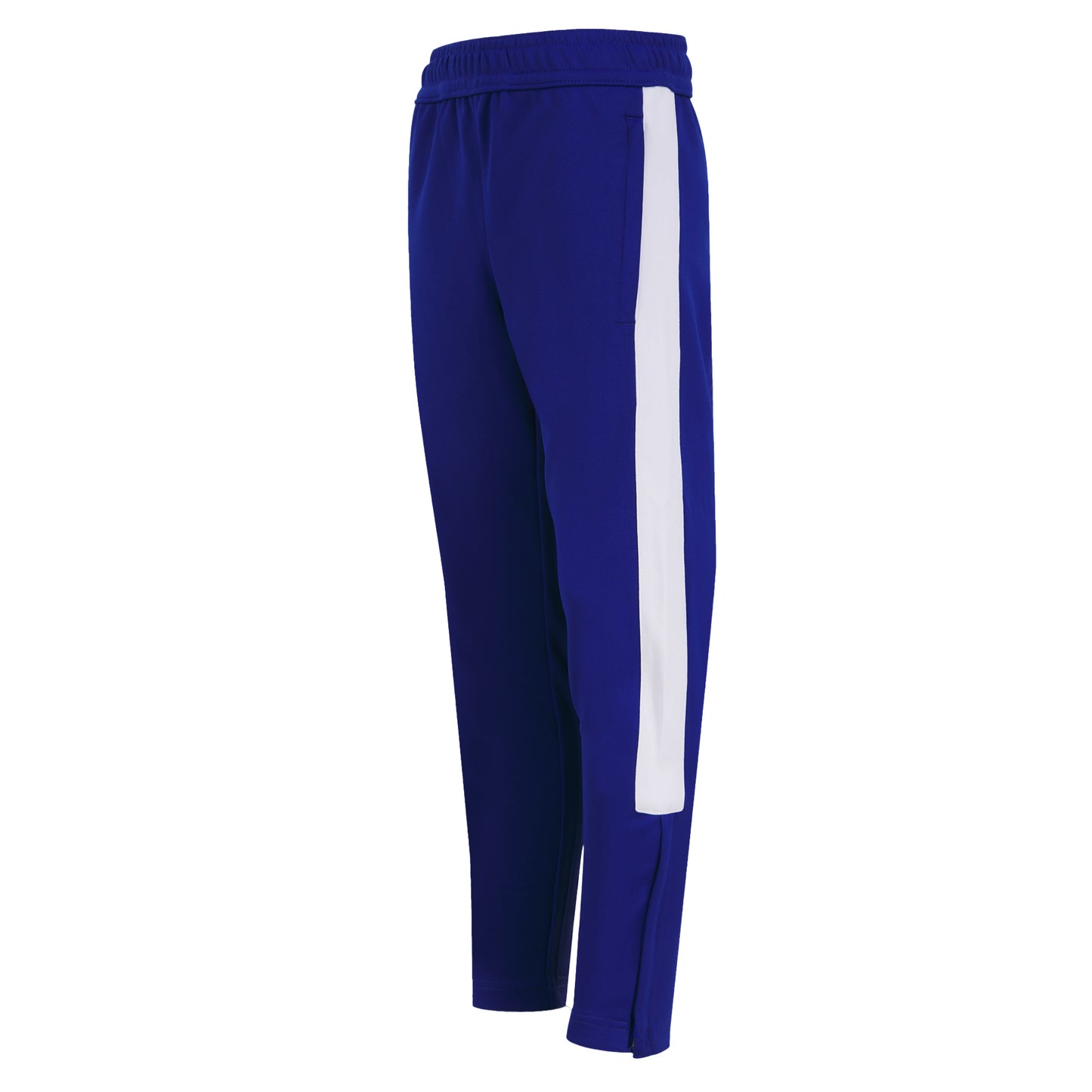 Royal Blue-White - Side - Finden & Hales Childrens-Kids Boys Knitted Tracksuit Pants