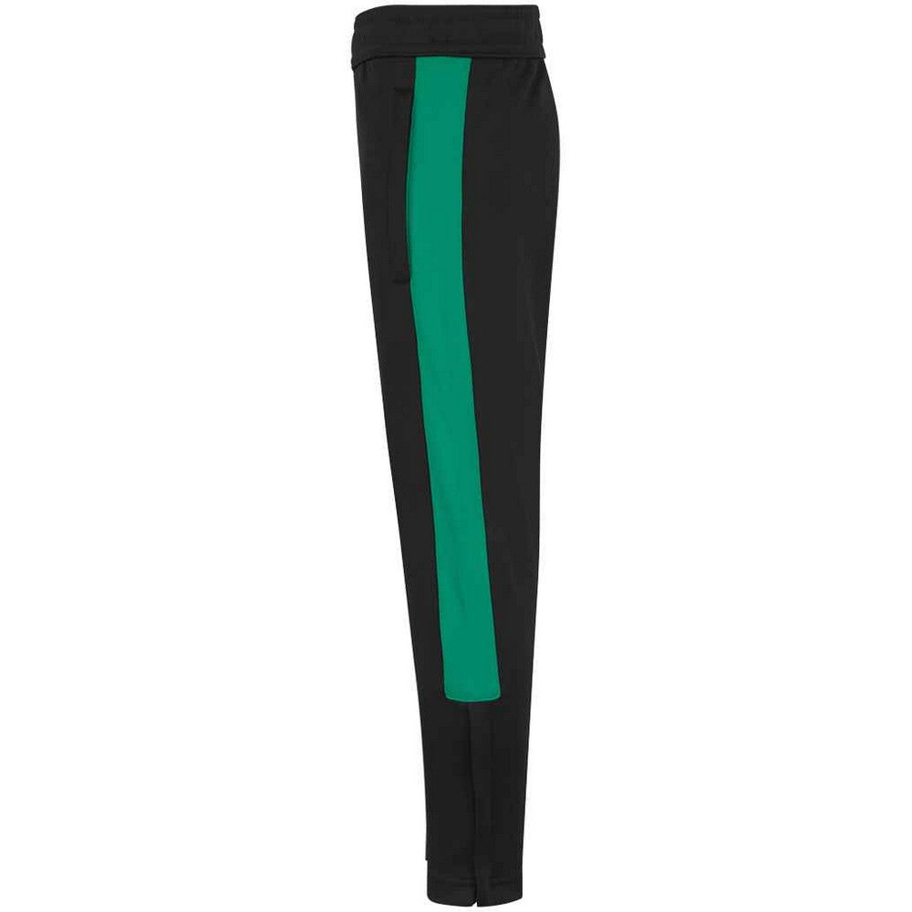 Black-Emerald - Side - Finden & Hales Childrens-Kids Boys Knitted Tracksuit Pants