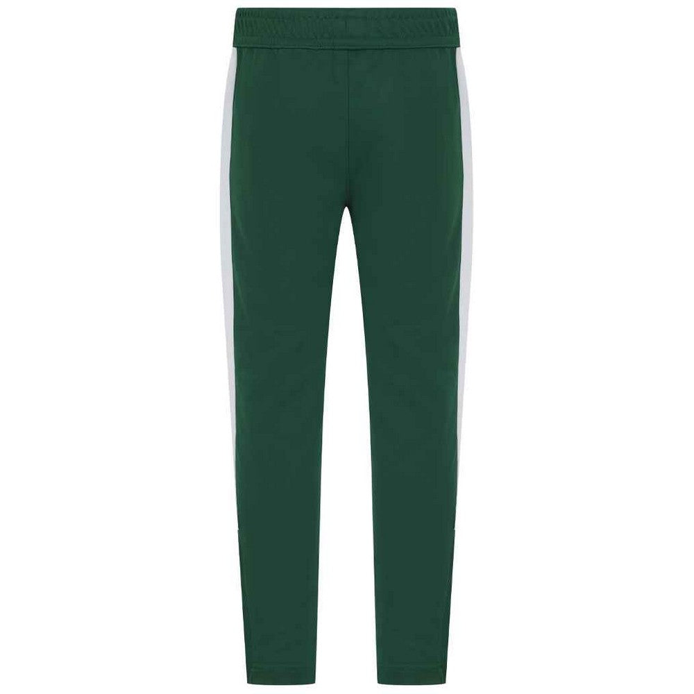 Bottle Green-White - Back - Finden & Hales Childrens-Kids Boys Knitted Tracksuit Pants