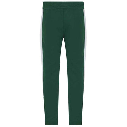Bottle Green-White - Back - Finden & Hales Childrens-Kids Boys Knitted Tracksuit Pants