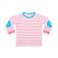 Pale Pink-White - Front - Larkwood Baby Boys Striped Long Sleeve T-Shirt