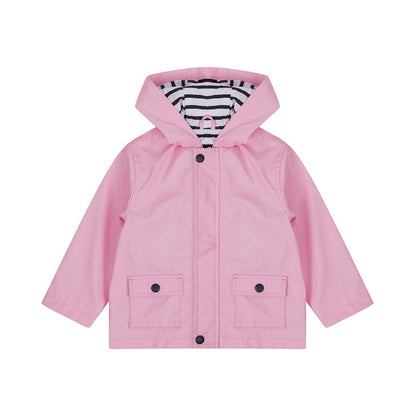 Candyfloss Pink - Front - Larkwood Baby Boys Rain Jacket
