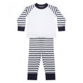 Navy-White - Front - Larkwood Baby Boys-Girls Striped Pyjamas
