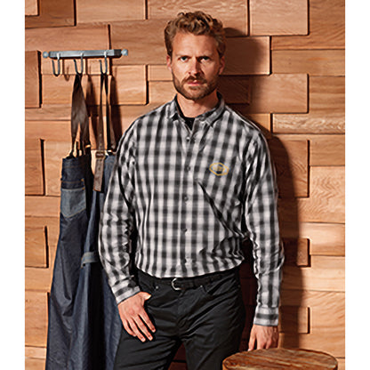 Steel-Black - Lifestyle - Premier Mens Mulligan Check Long Sleeve Shirt