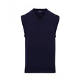 Navy - Front - Premier Mens Sleeveless Cotton Acrylic V Neck Sweater