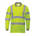 Yellow - Front - Portwest Mens Hi-Vis Long Sleeve Polo Shirt