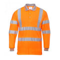 Orange - Front - Portwest Mens Hi-Vis Long Sleeve Polo Shirt