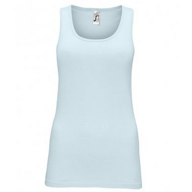 Creamy Blue - Front - SOLS Womens-Ladies Jane Sleeveless Tank - Vest Top