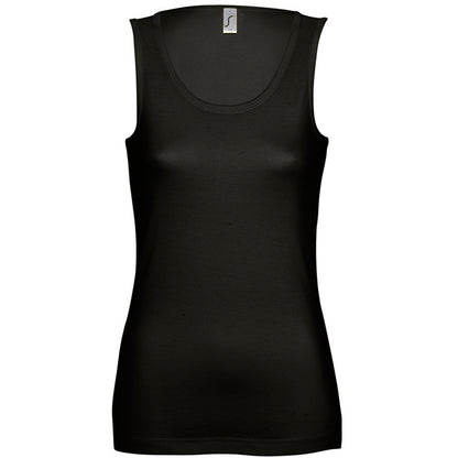 Deep Black - Front - SOLS Womens-Ladies Jane Sleeveless Tank - Vest Top