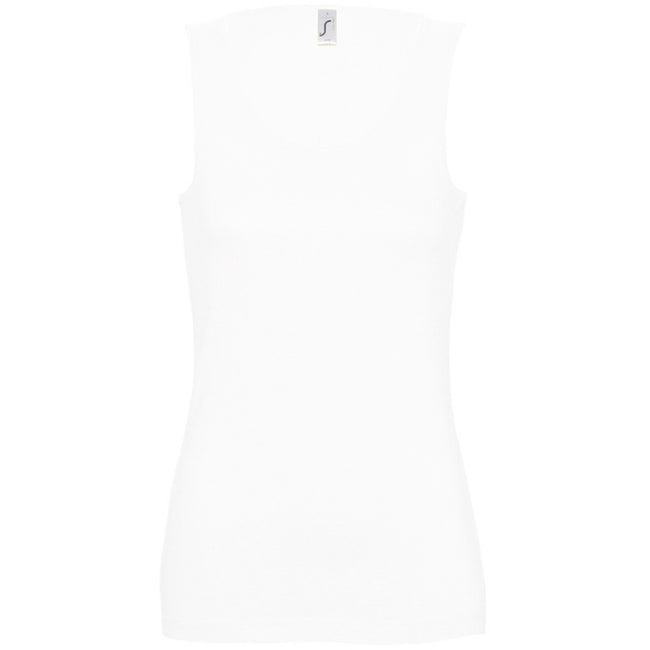 White - Front - SOLS Womens-Ladies Jane Sleeveless Tank - Vest Top