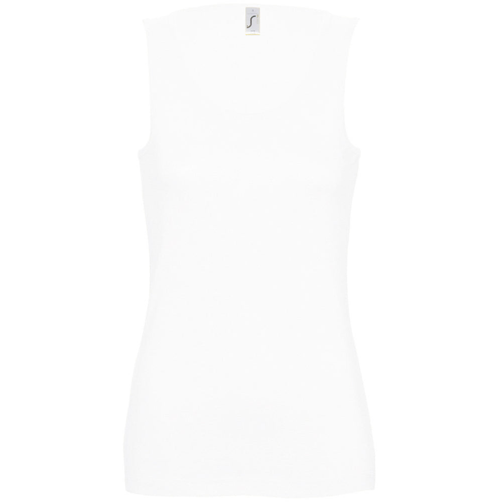 White - Front - SOLS Womens-Ladies Jane Sleeveless Tank - Vest Top