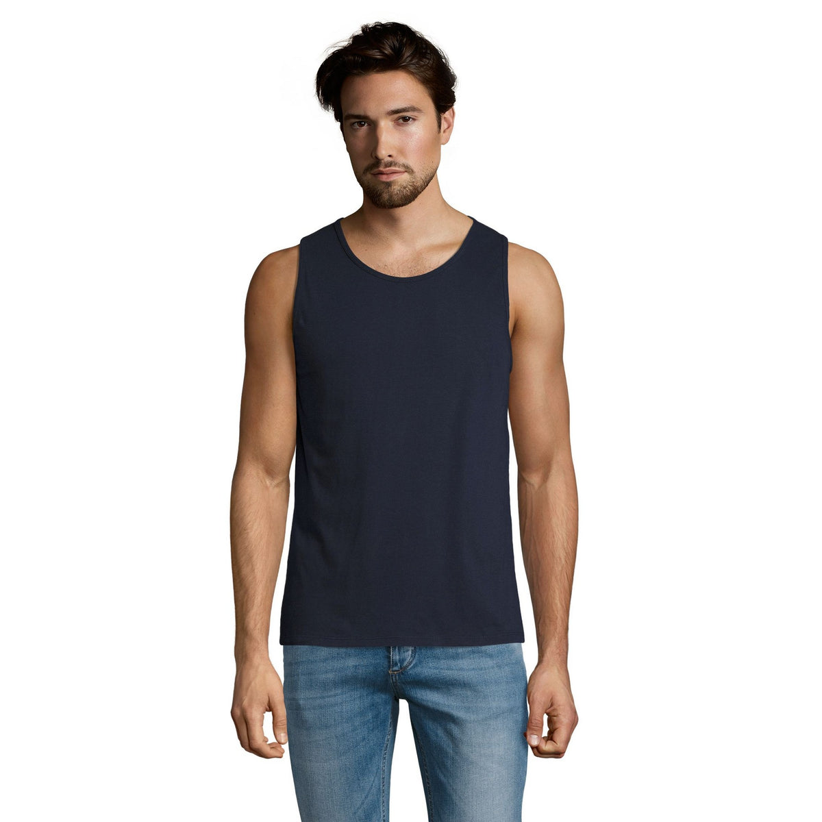 French Navy - Back - SOLS Mens Justin Sleeveless Tank - Vest Top