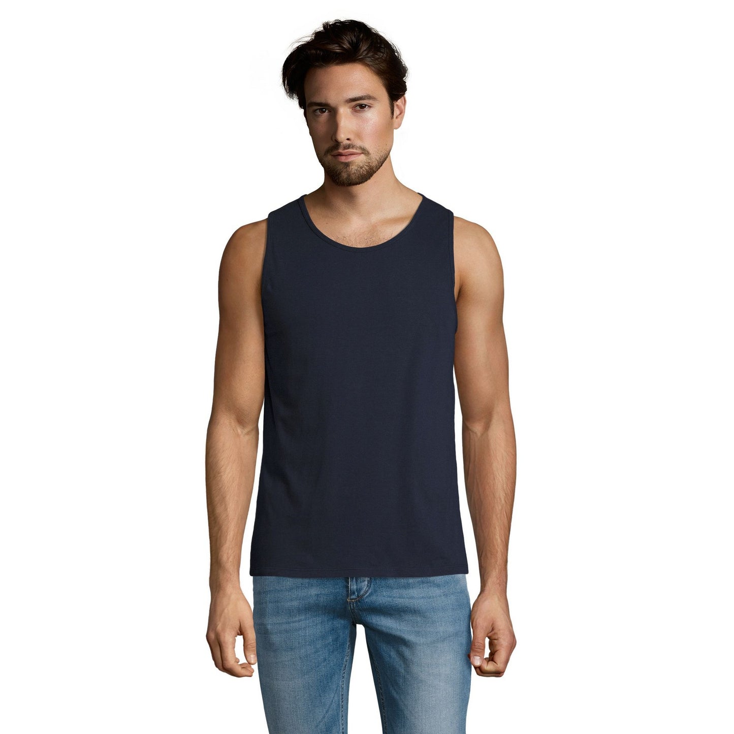 French Navy - Back - SOLS Mens Justin Sleeveless Tank - Vest Top