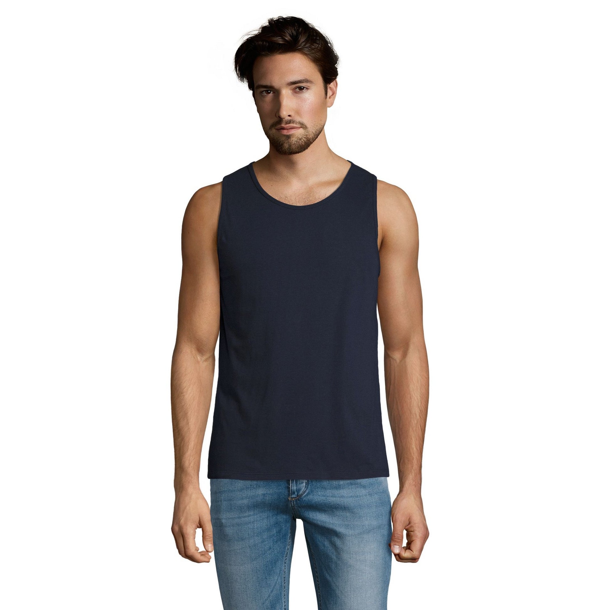 French Navy - Back - SOLS Mens Justin Sleeveless Tank - Vest Top