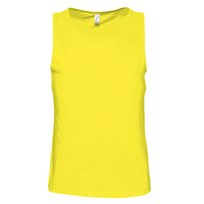 Lemon - Front - SOLS Mens Justin Sleeveless Tank - Vest Top