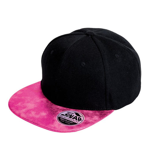 Black-Pink - Front - Result Mens Bronx Glitter Snapback Cap