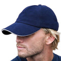 Navy-White - Back - Result Mens Memphis Sandwich Peak Cap