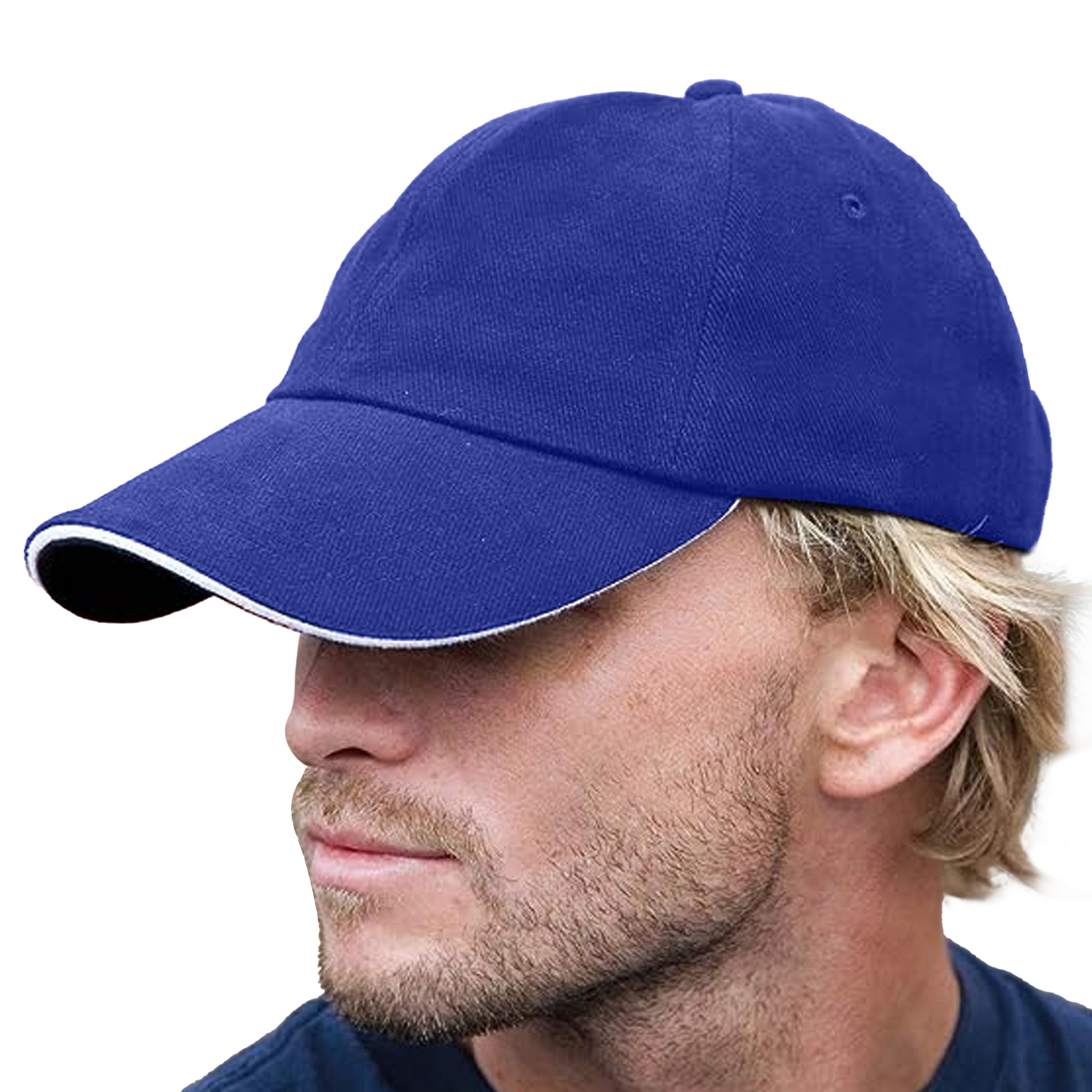 Royal-White - Back - Result Mens Memphis Sandwich Peak Cap
