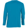Aqua - Back - SOLS Mens Monarch Long Sleeve T-Shirt