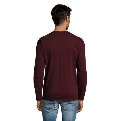 Oxblood - Side - SOLS Mens Monarch Long Sleeve T-Shirt