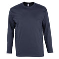 Navy - Front - SOLS Mens Monarch Long Sleeve T-Shirt