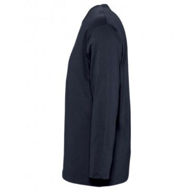 Navy - Side - SOLS Mens Monarch Long Sleeve T-Shirt