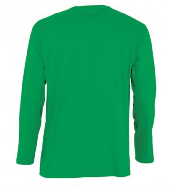 Kelly Green - Side - SOLS Mens Monarch Long Sleeve T-Shirt