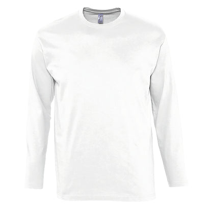 White - Front - SOLS Mens Monarch Long Sleeve T-Shirt