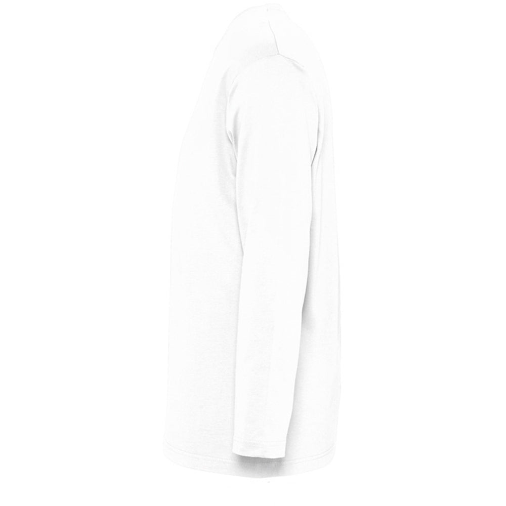 White - Side - SOLS Mens Monarch Long Sleeve T-Shirt
