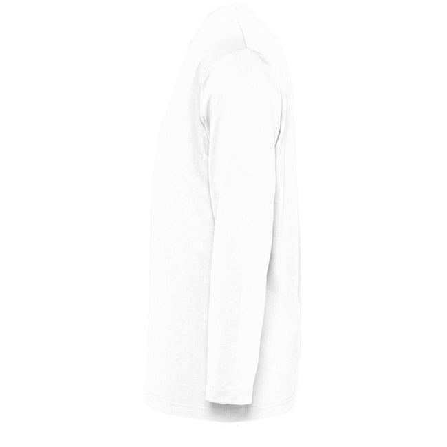 White - Side - SOLS Mens Monarch Long Sleeve T-Shirt