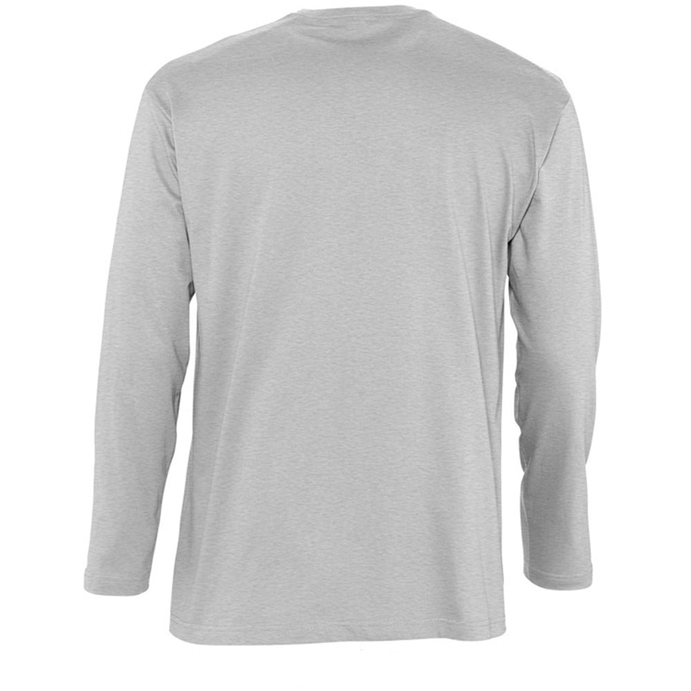 Grey Marl - Back - SOLS Mens Monarch Long Sleeve T-Shirt