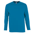 Aqua - Front - SOLS Mens Monarch Long Sleeve T-Shirt