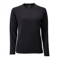 Black - Front - SOLS Womens-Ladies Sporty Long Sleeve Performance T-Shirt