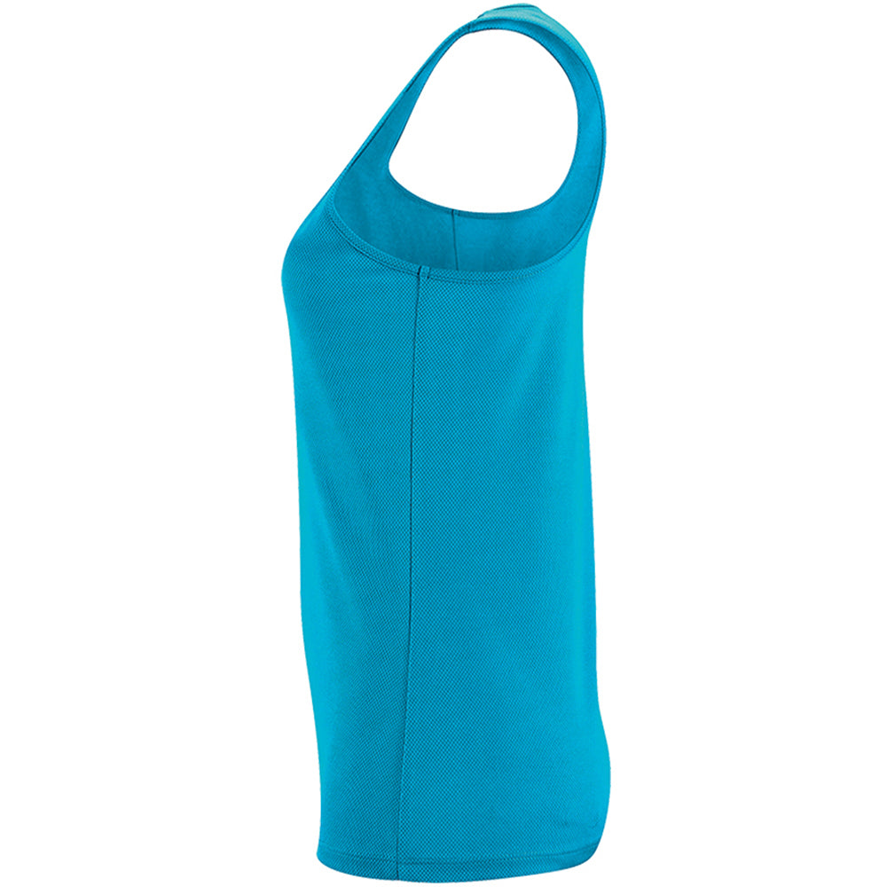 Aqua - Side - SOLS Womens-Ladies Sporty Performance Sleeveless Tank Top