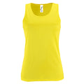 Neon Yellow - Front - SOLS Womens-Ladies Sporty Performance Sleeveless Tank Top
